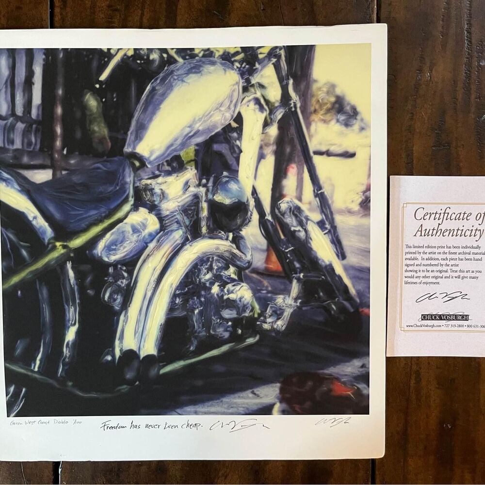 Limited Edition signed motorcycle print with Certificate of Authenticity